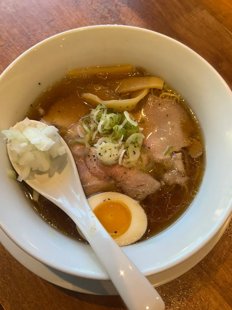 Mentsuru's spicy shoyu ramen with a rich broth