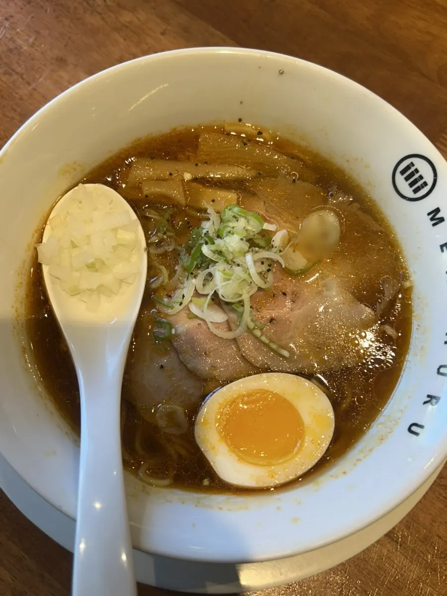 Shoyu ramen topped with chashu and ajitama