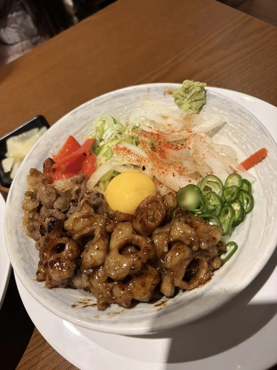 A bowl of hormone-don at Mentsuru Children's Grand Park Branch