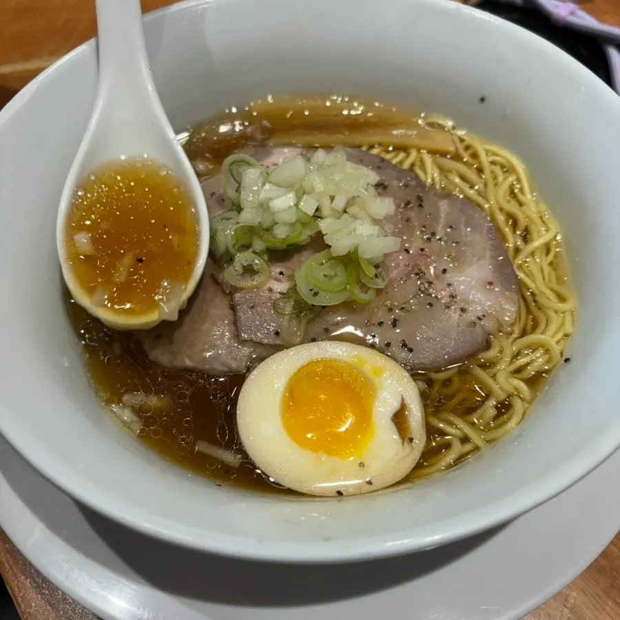 Bowl of soy-sauce-based shoyu ramen
