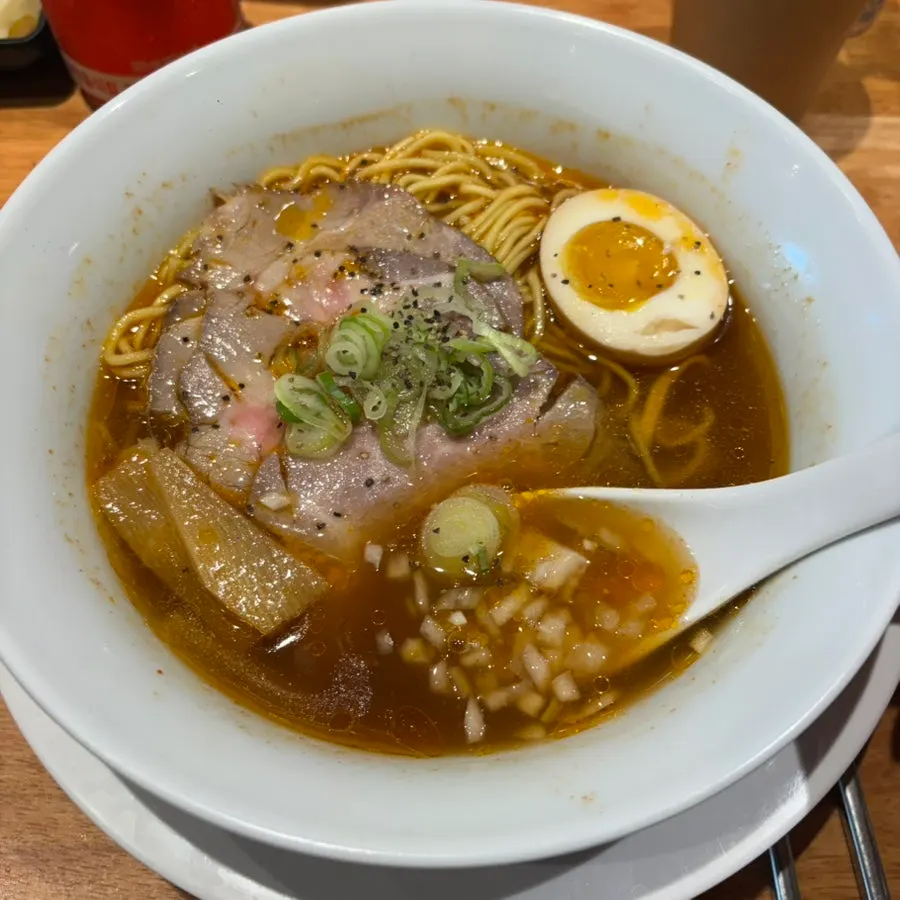 Bowl of spicy shoyu ramen with a kick