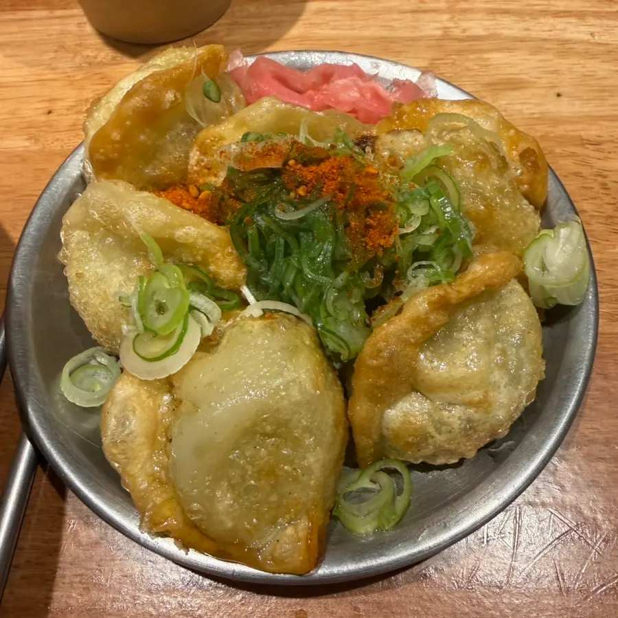 Crispy pan-fried gyoza at Mentsuru