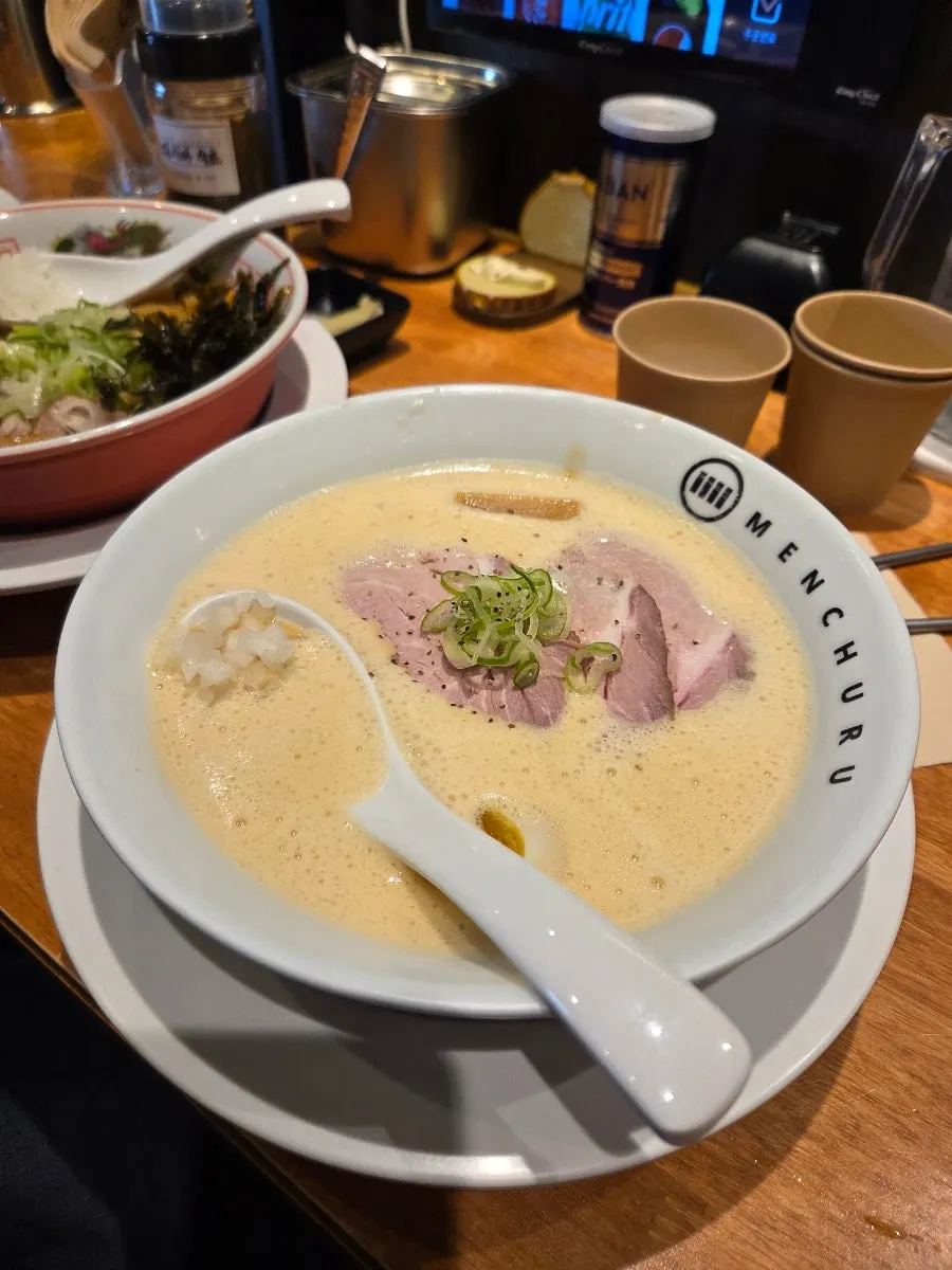 Mixed abura soba noodles and meat