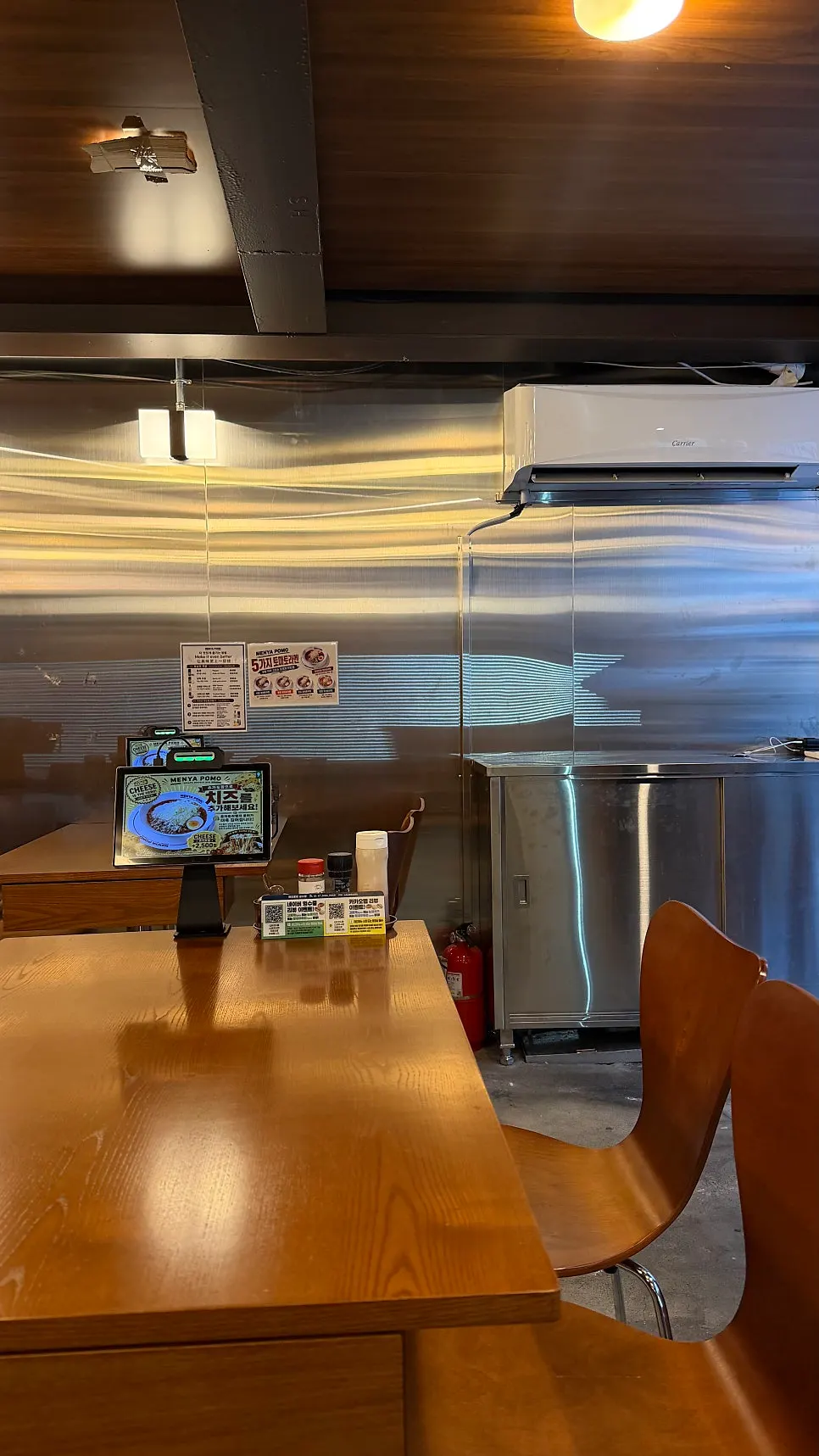 Tantan and tom yum tomato ramen placed side by side