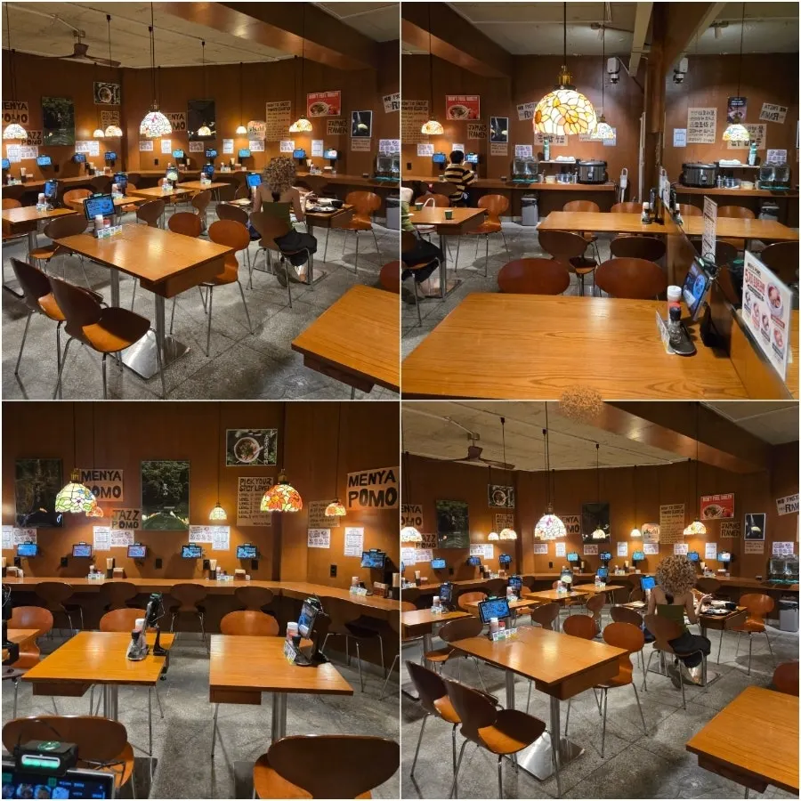Clean interior seating at Menya Pomo Seoul Forest Branch