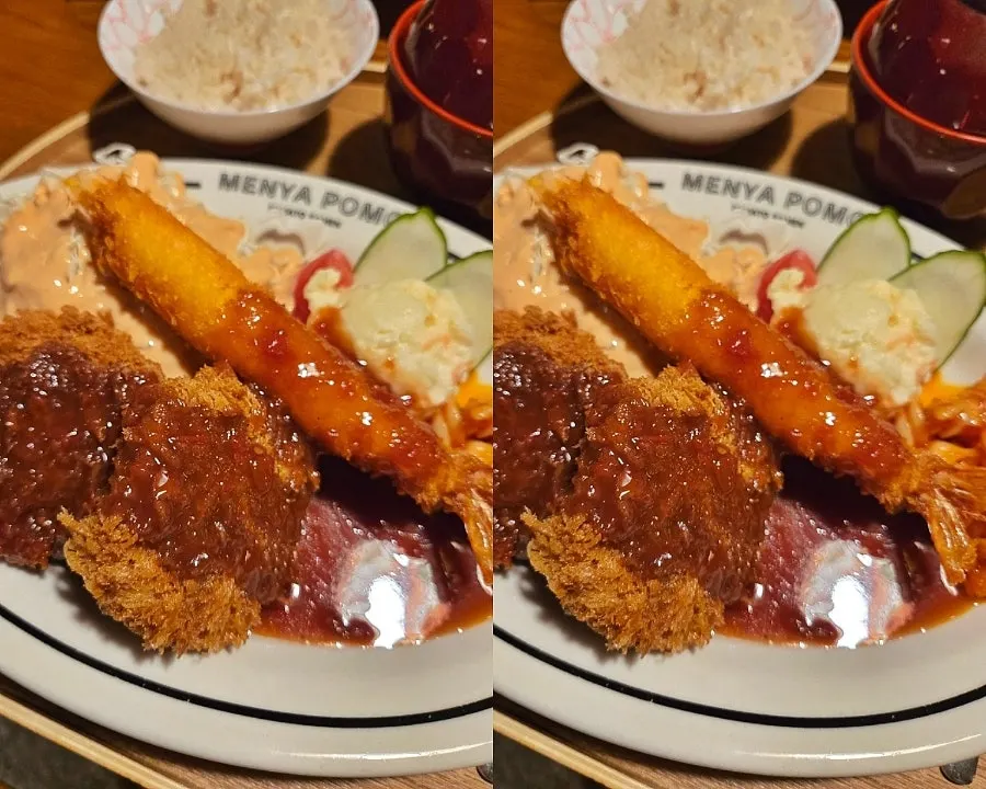 Beef mince cutlet set served with rice