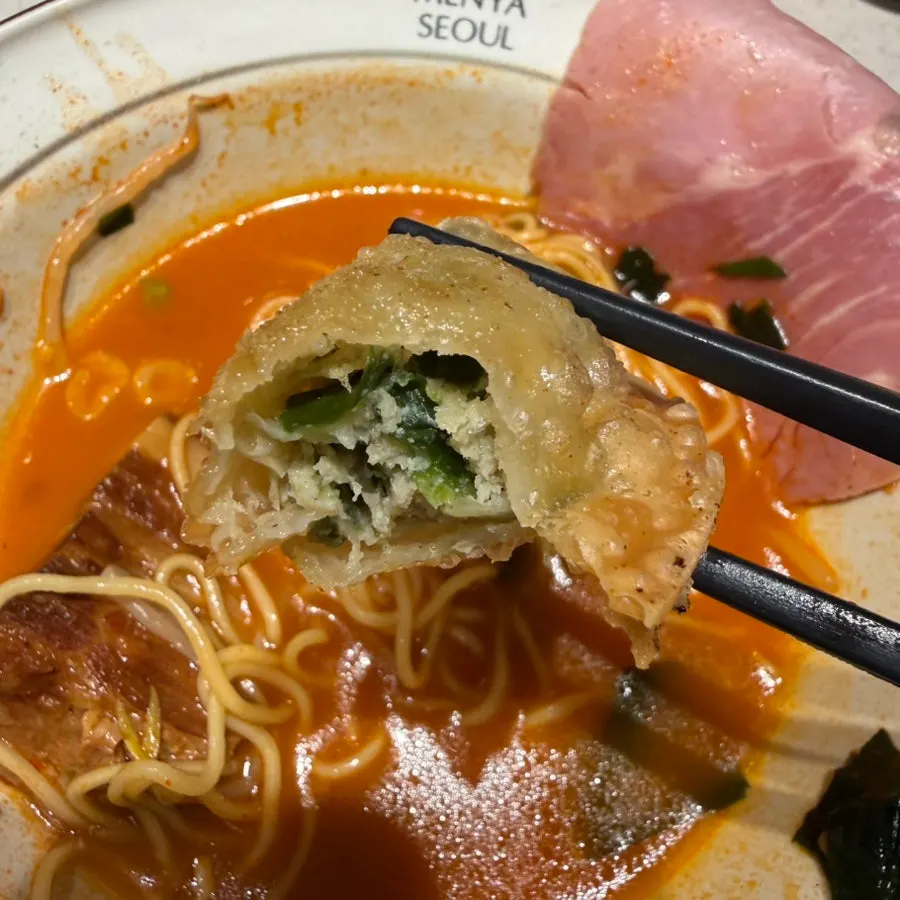Plate of crispy gyoza served as a set side
