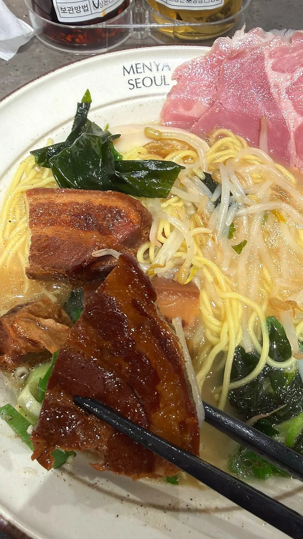 Dongpo pork lifted with chopsticks