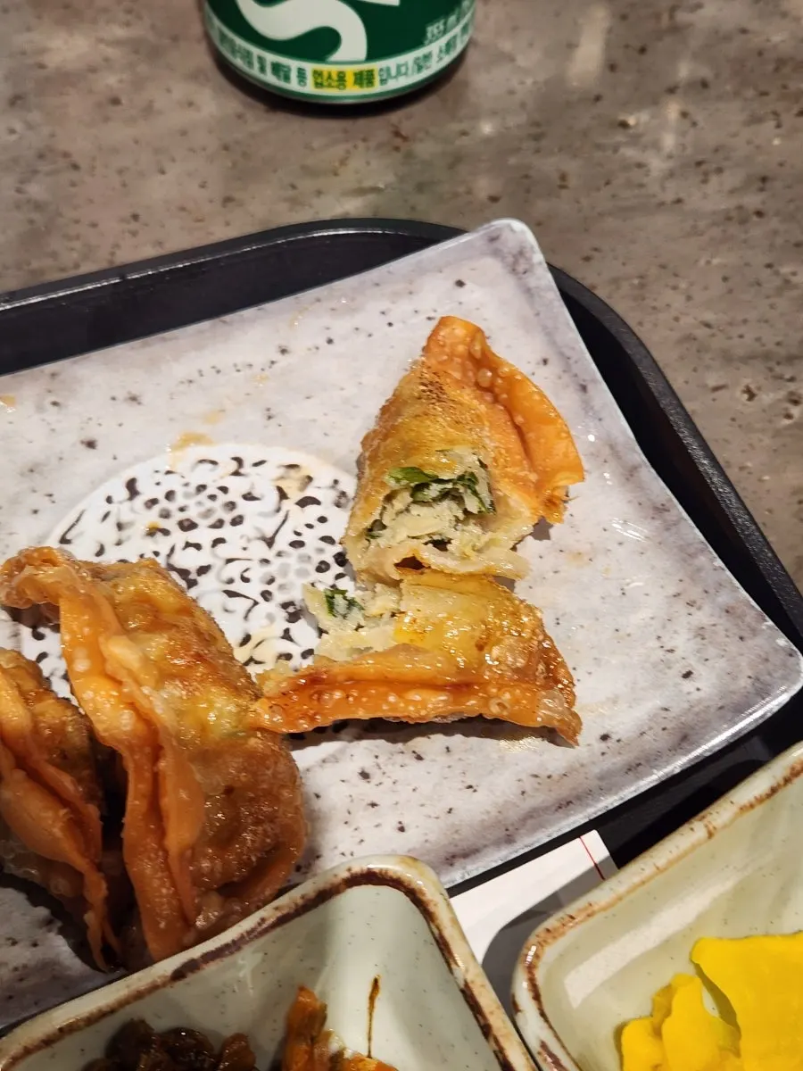 Golden fried crispy gyoza from Menya Seoul
