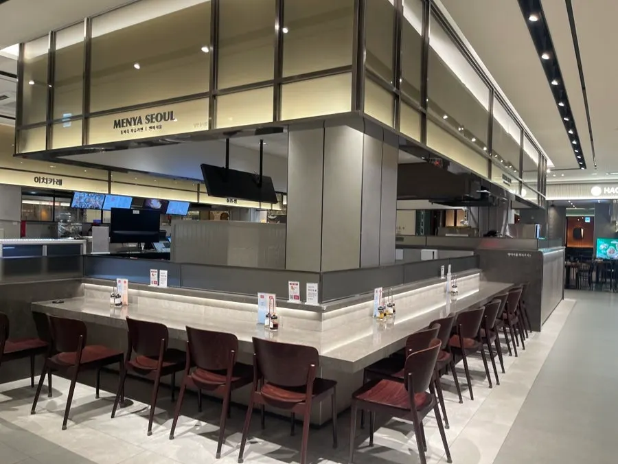 Open dining space in the department store food court