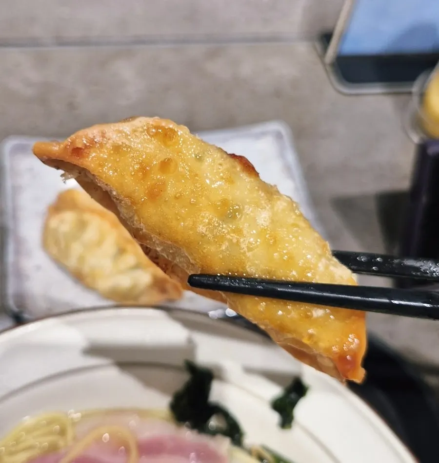 Crispy gyoza ordered as a side