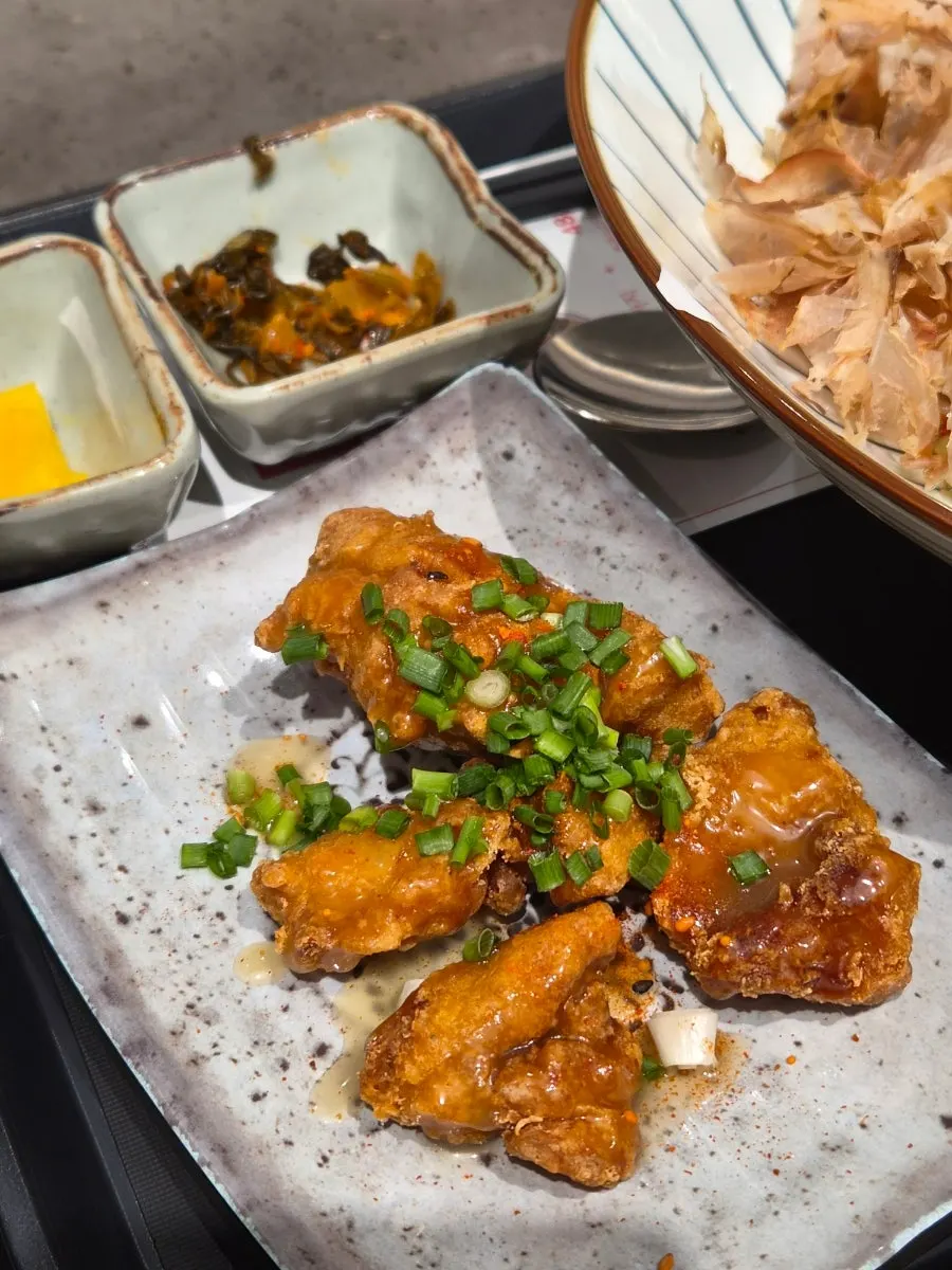 Crispy karaage served as part of the set menu
