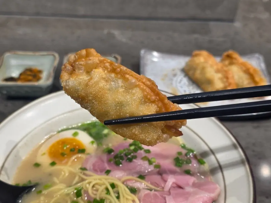 48-hour aged ajitamago soft-boiled egg cut in half