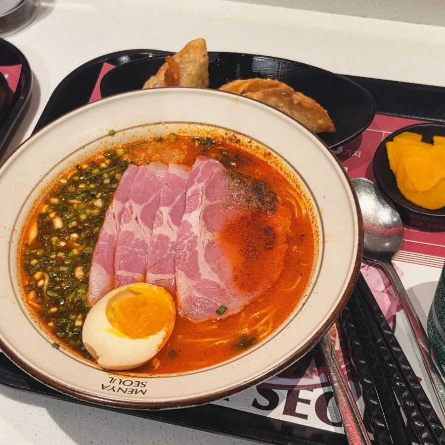 A bowl of ramen from Menya Seoul on the 7th floor of Yongsan I'Park Mall