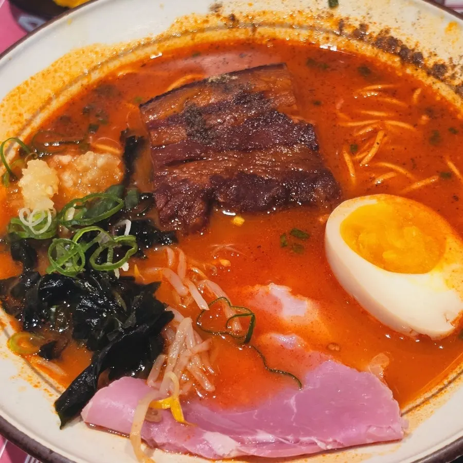 The spicy dongpo pork chashu ramen we tried first