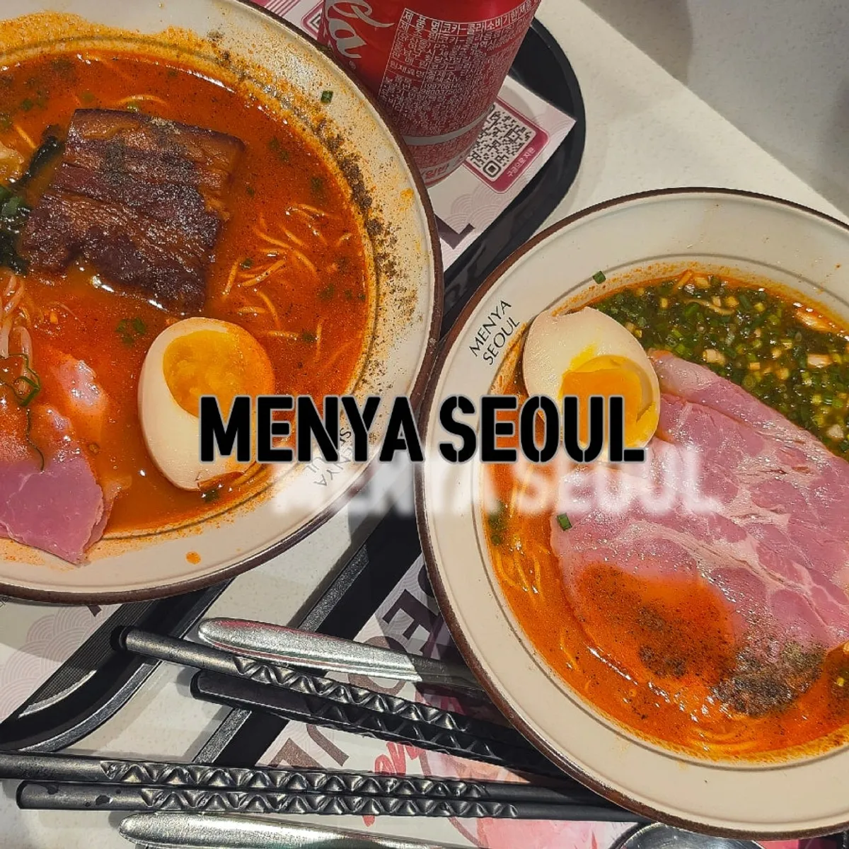 Signature photo of the spicy ramen at Menya Seoul Yongsan I'Park Mall Branch