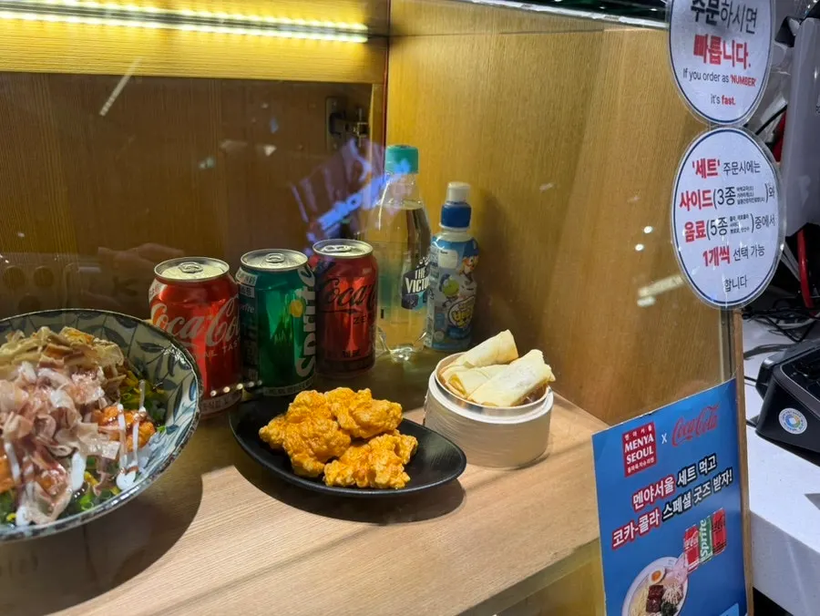 Food model display set up in front of the store