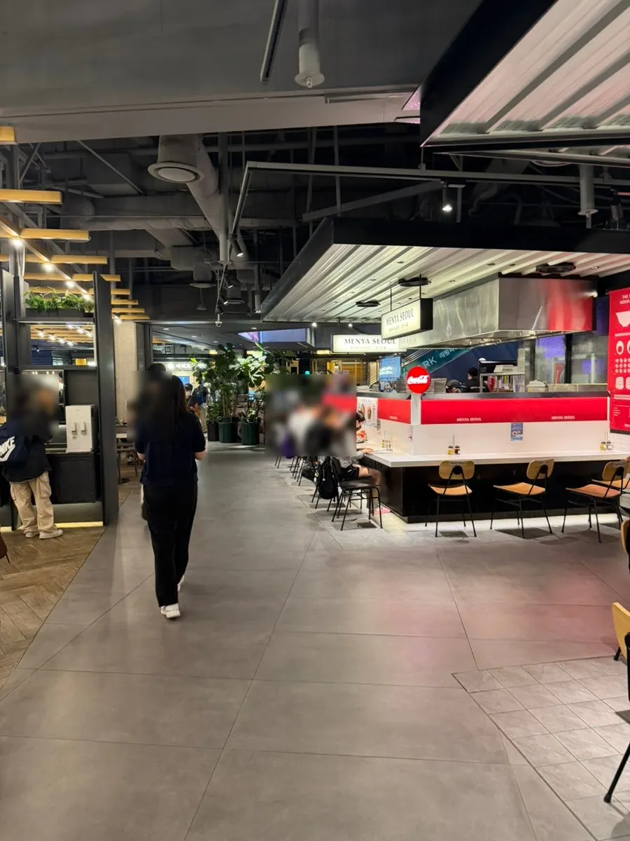 Bar-table seating with a view of the kitchen