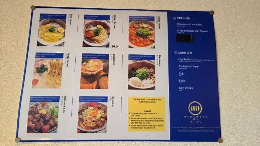 Poster explaining types of ramen