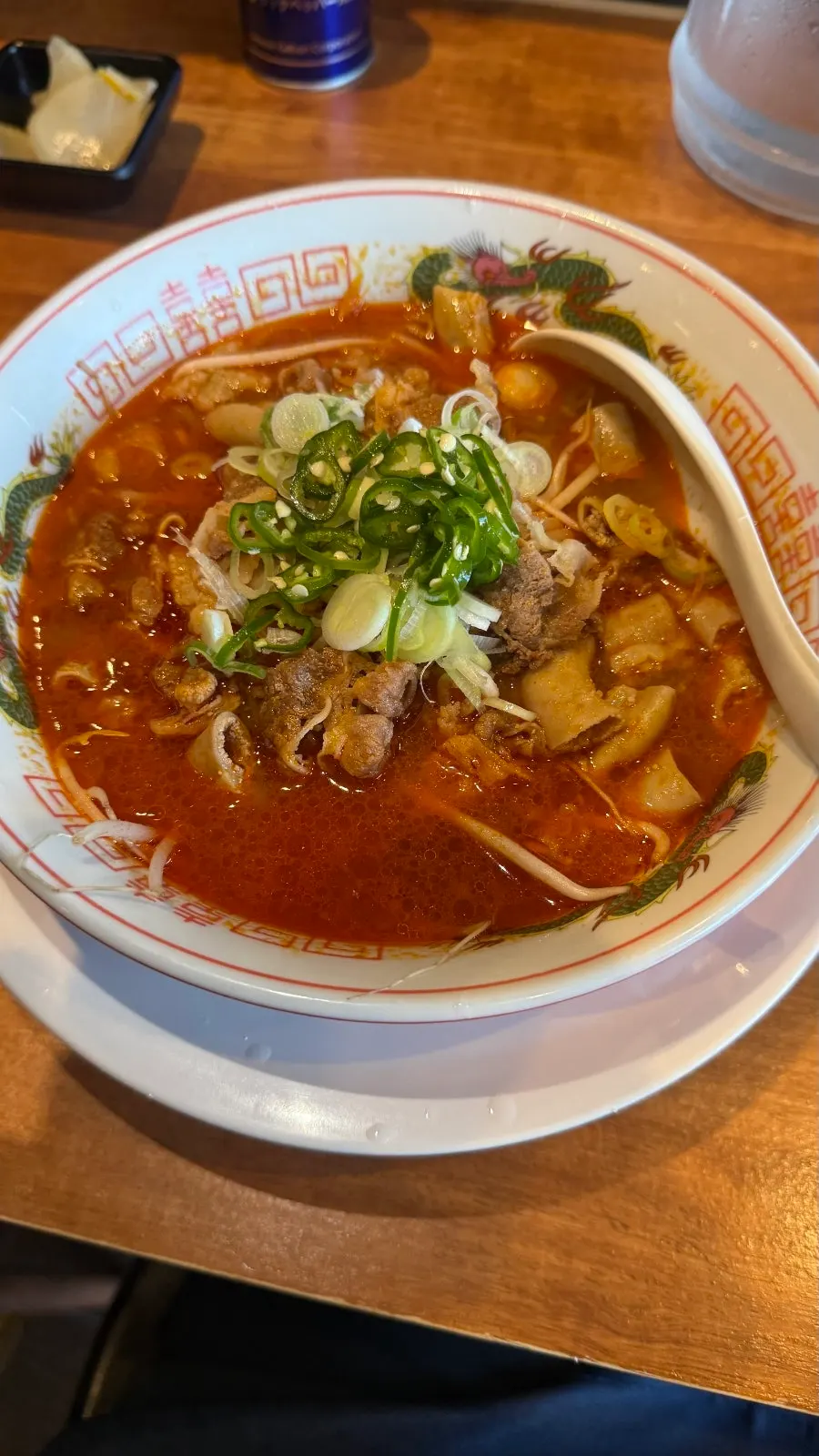 Close-up of a bowl of Mentsuru's shoyu ramen