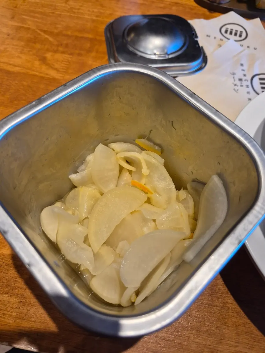 Yuzu danmuji served as a side dish