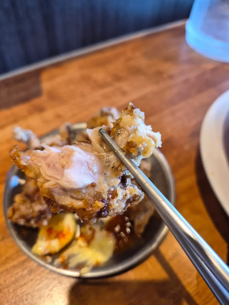 Close-up of crispy karaage