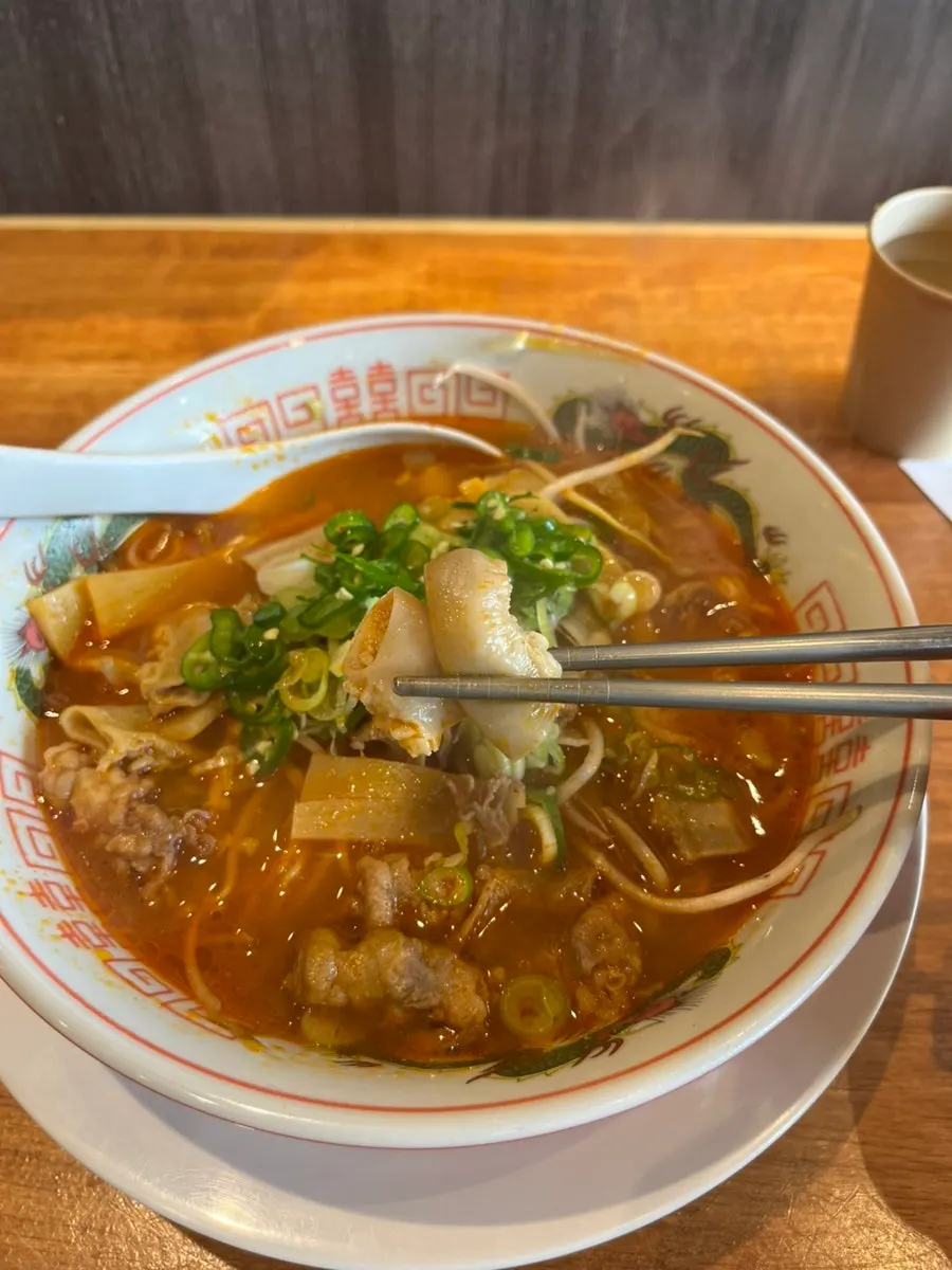 Beef offal packed inside the motsu ramen broth