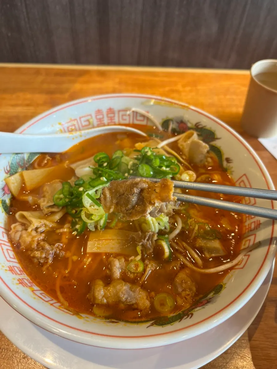 Offal lifted out of the motsu ramen