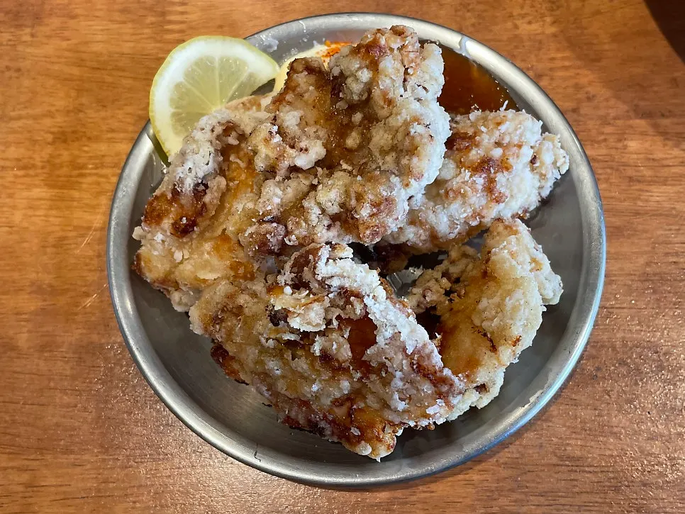 Handmade chicken karaage served as a side