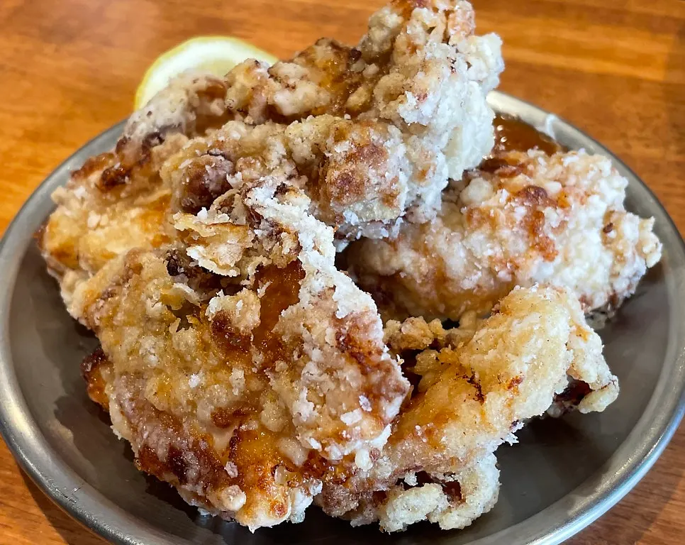 Karaage served with dipping sauce
