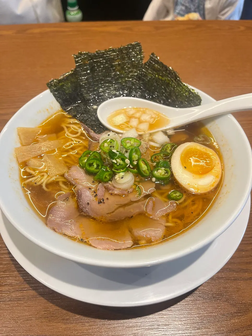 A bowl of spicy shoyu ramen