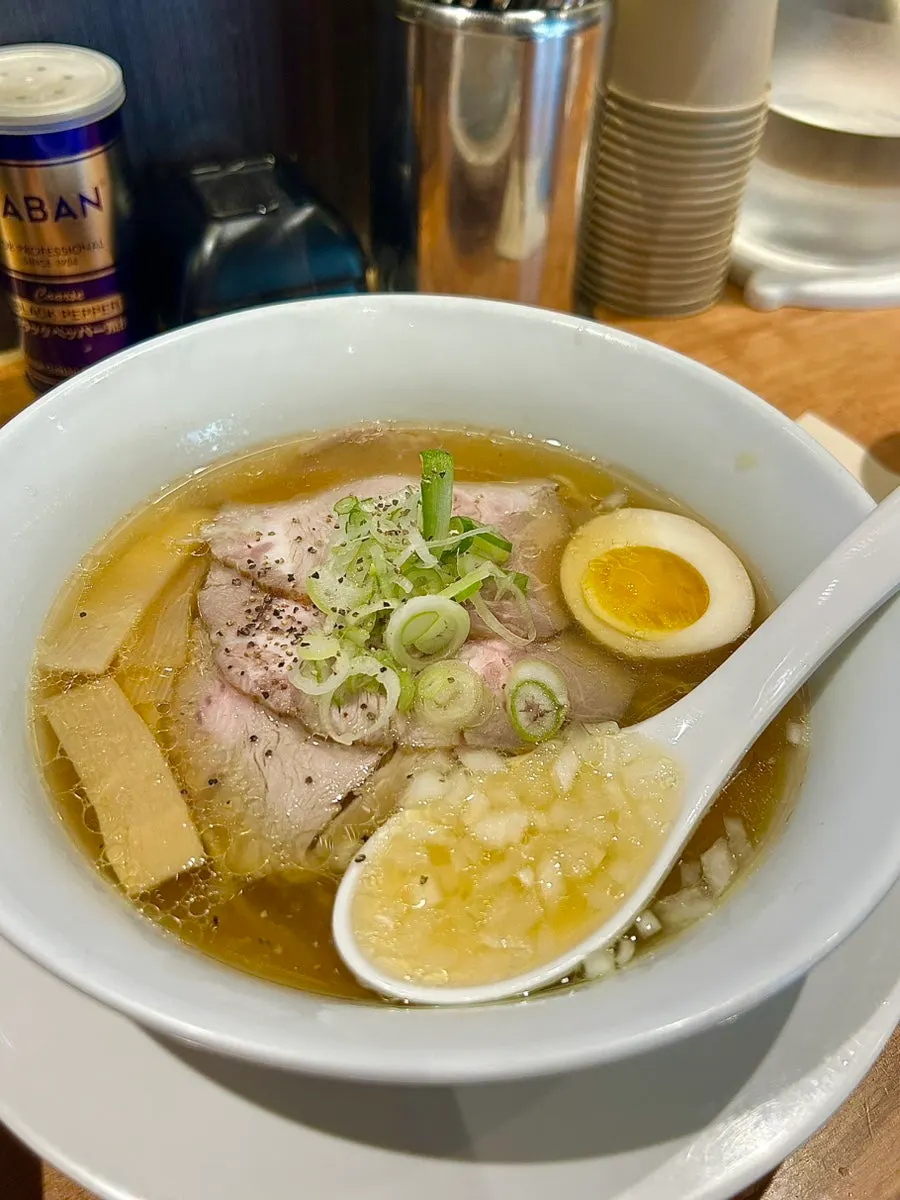 Light, clean shio ramen made with chicken broth