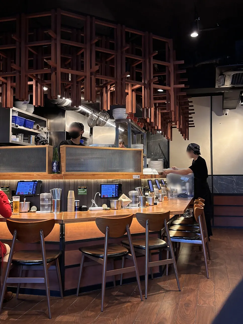 Table seating at Mentsuru where you can also order