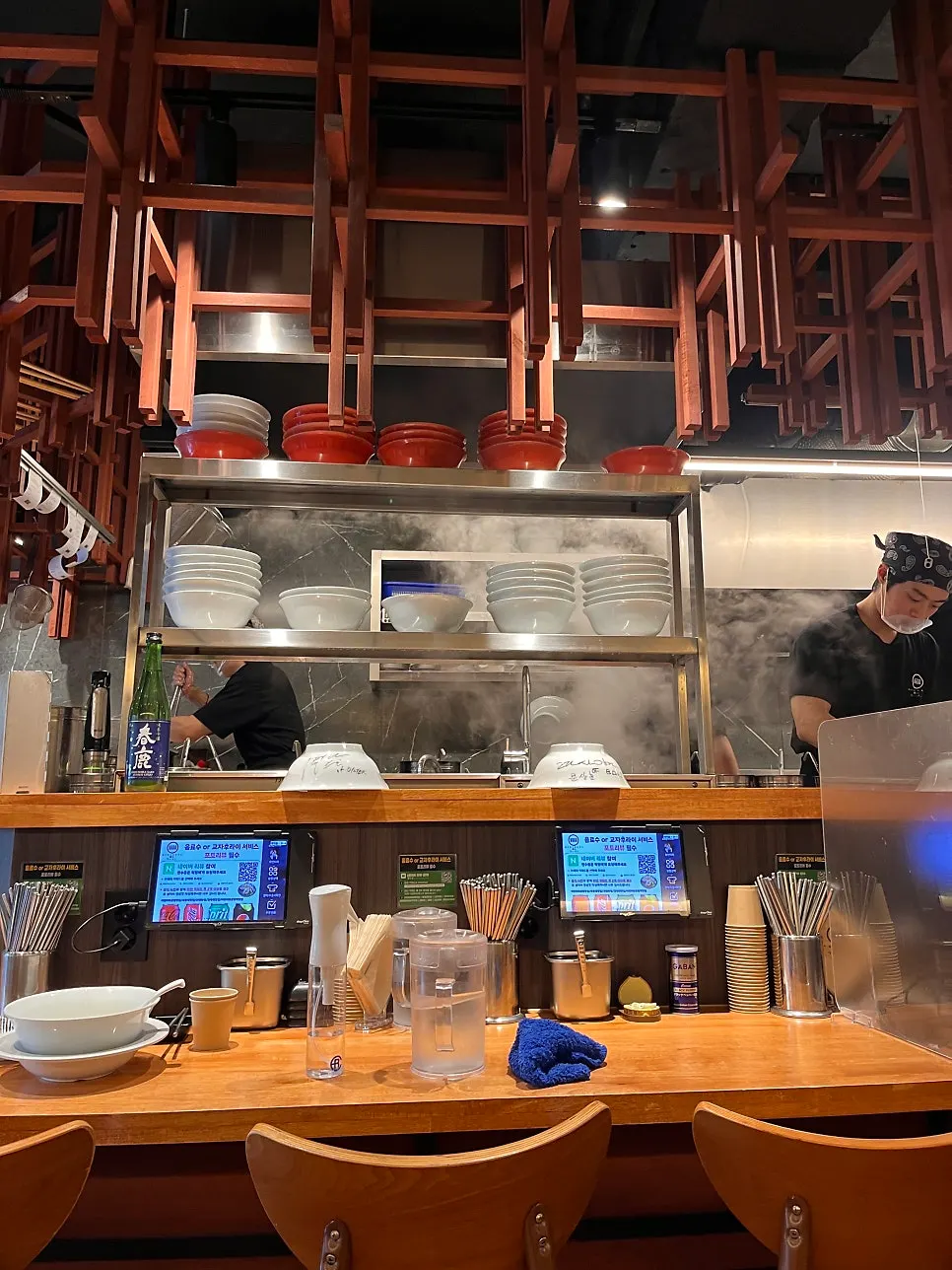 Counter seating good for solo dining