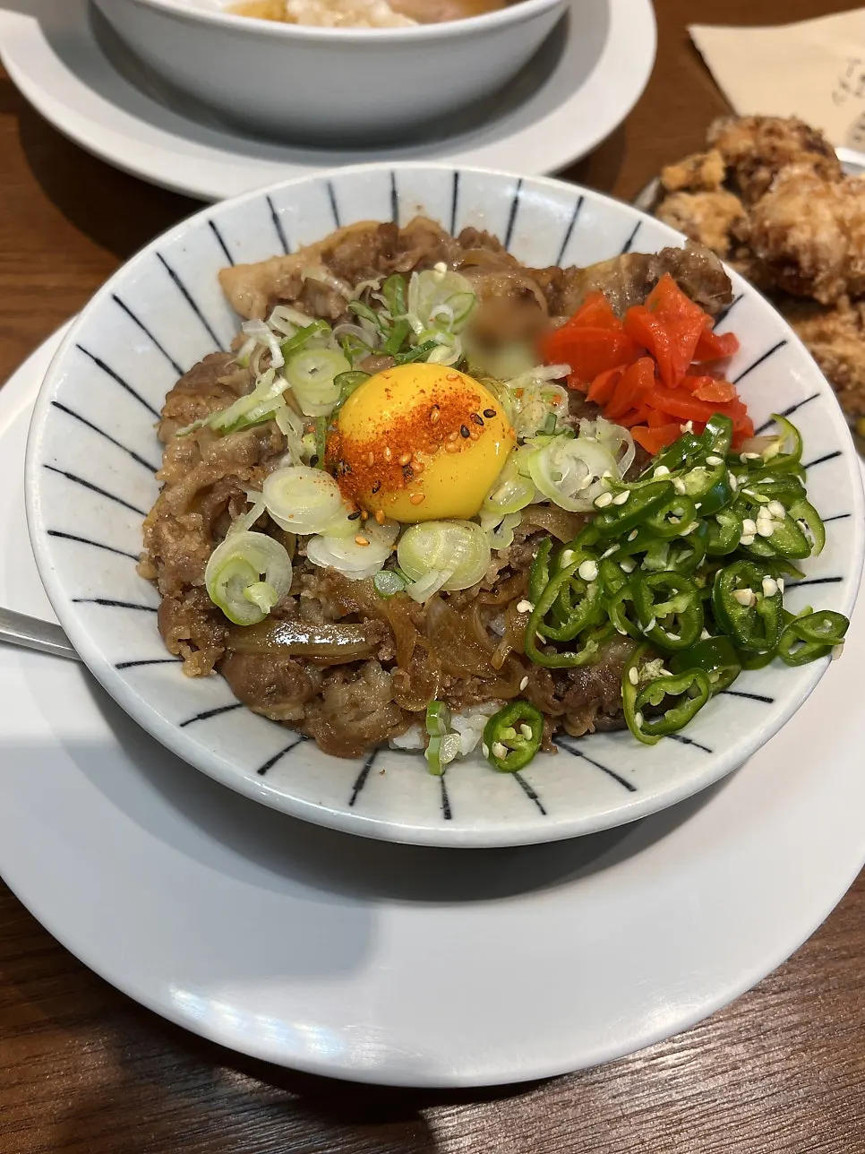 Gyudon topped with cheongyang chili