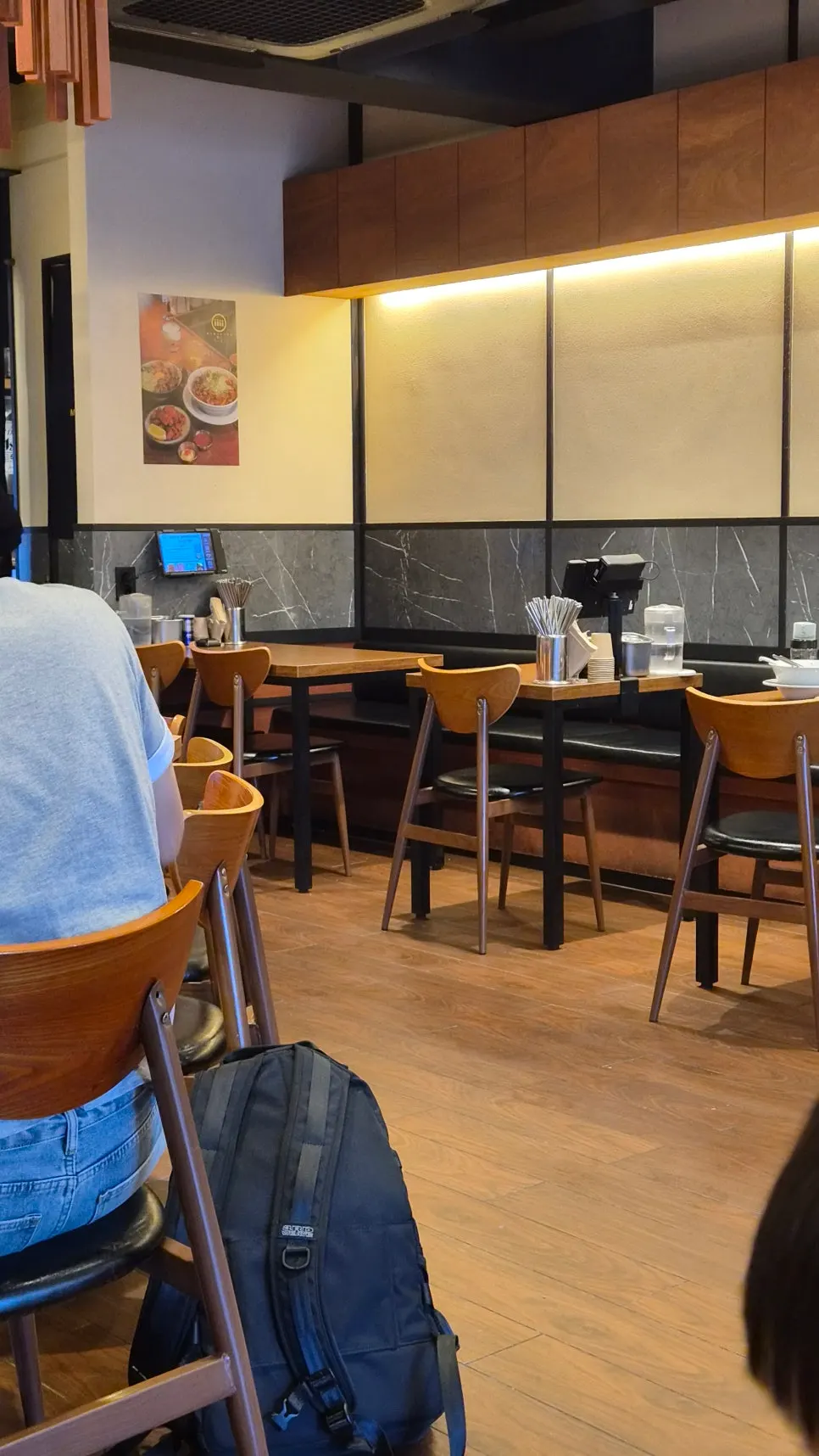 Table seating at Mentsuru that worked well for a family visit