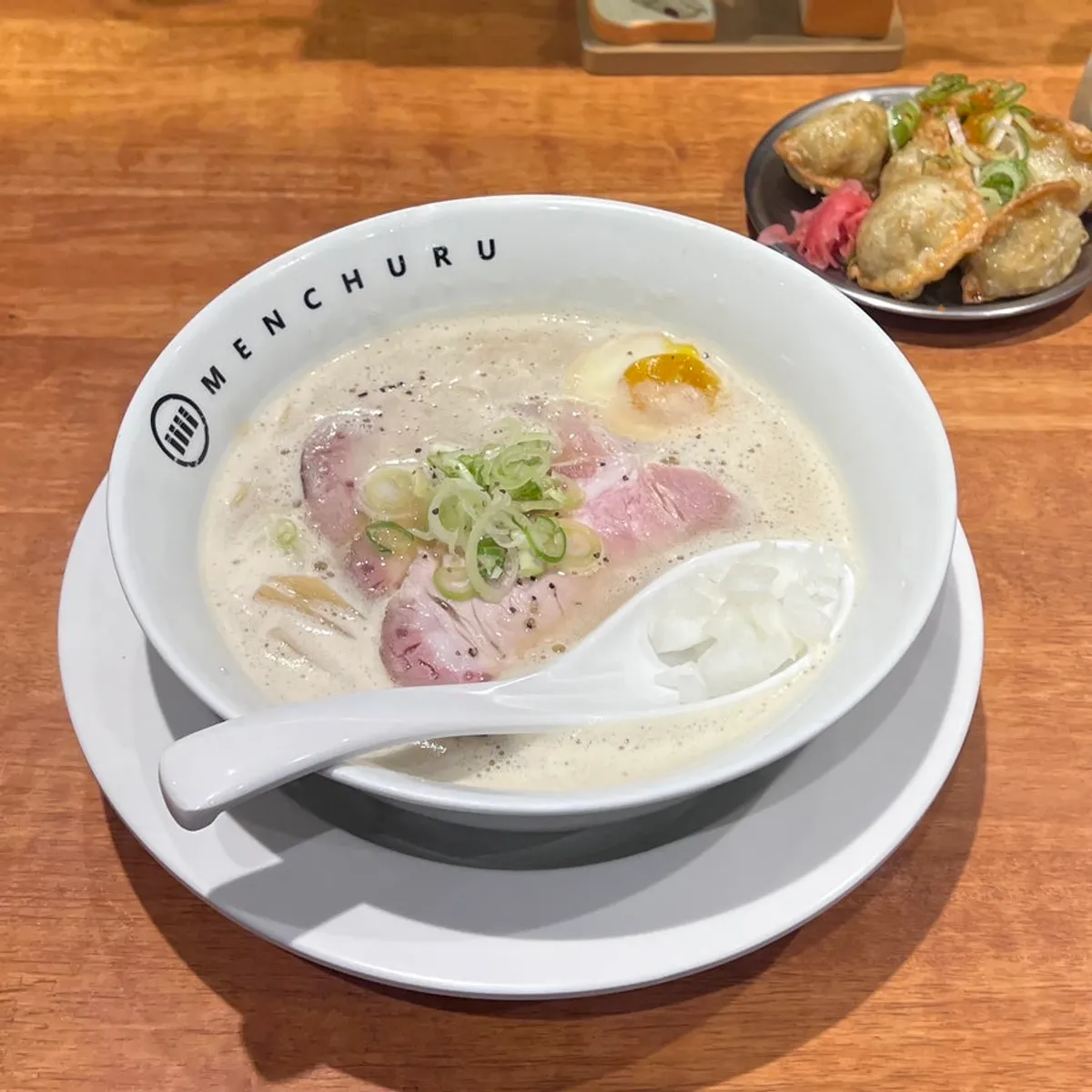 A bowl of shoyu ramen made with clam and chicken broth