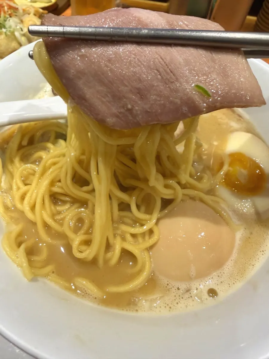 Creamy tori paitan broth with chashu