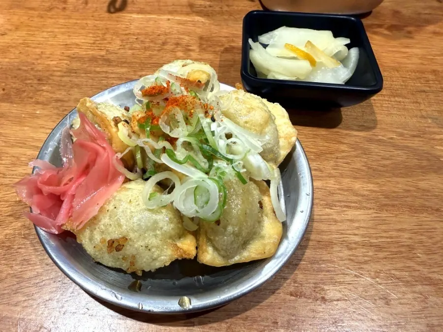 A plate of fried gyoza at Mentsuru