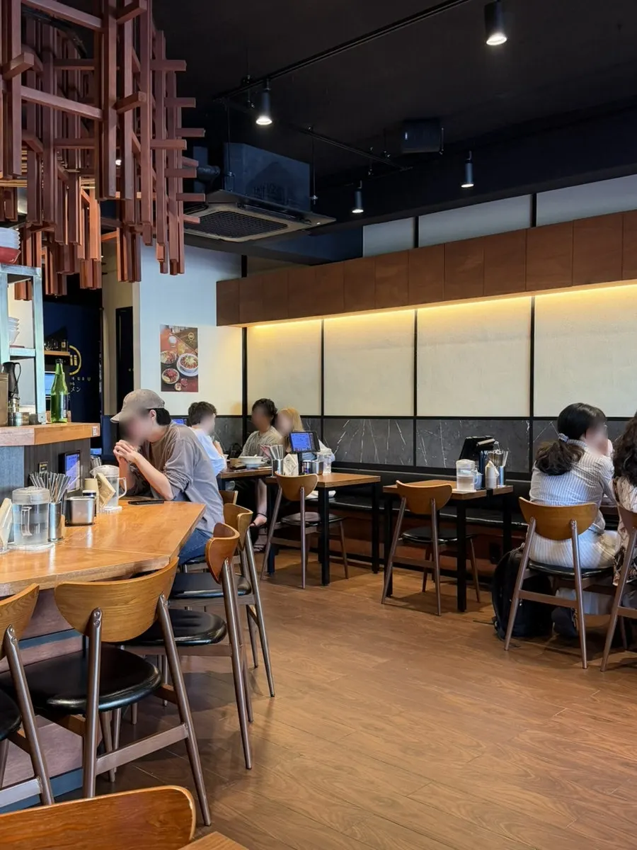 Mentsuru's open kitchen with visible cooking process