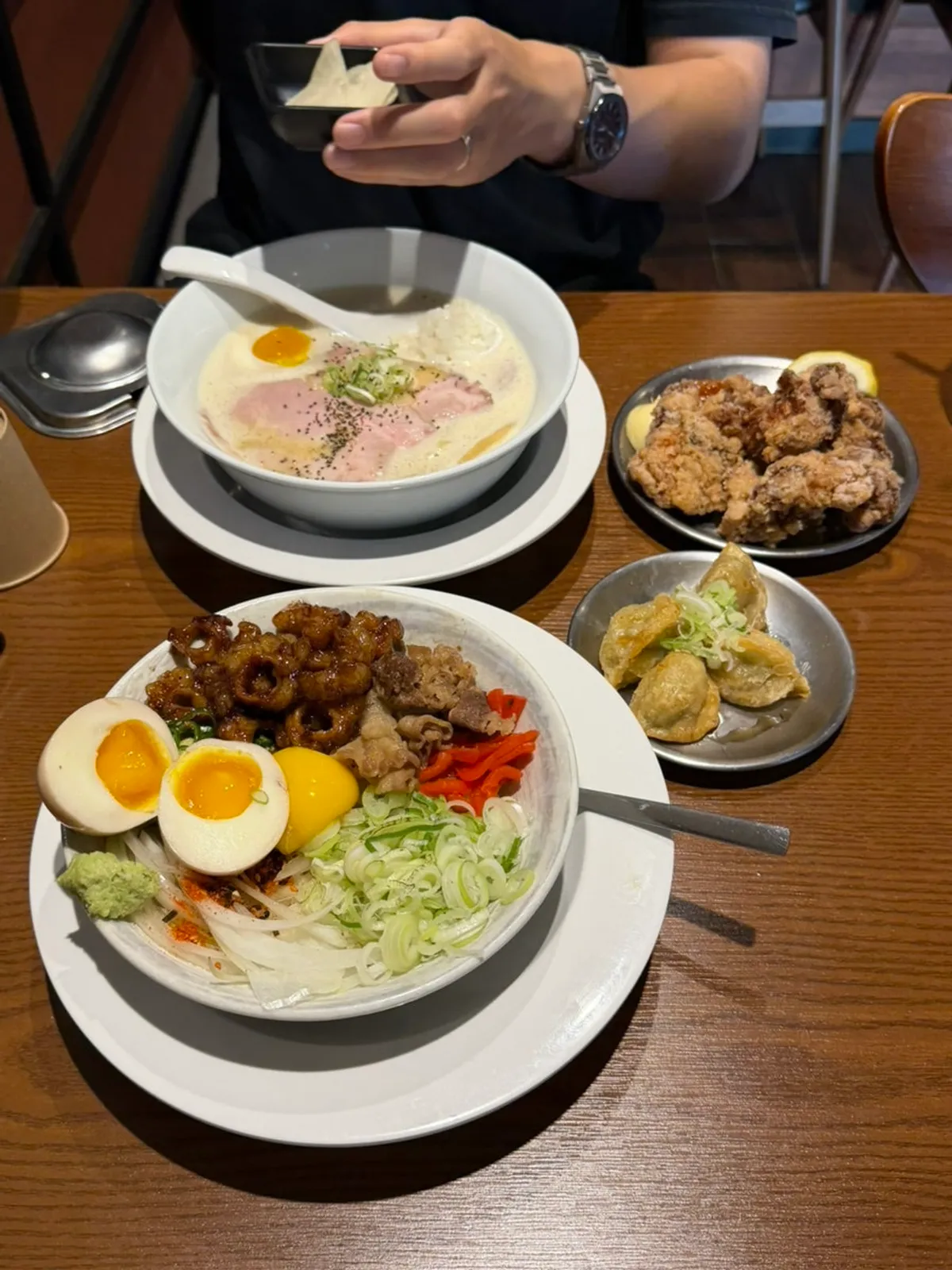 A full ramen spread enjoyed at Mentsuru Children's Grand Park Branch