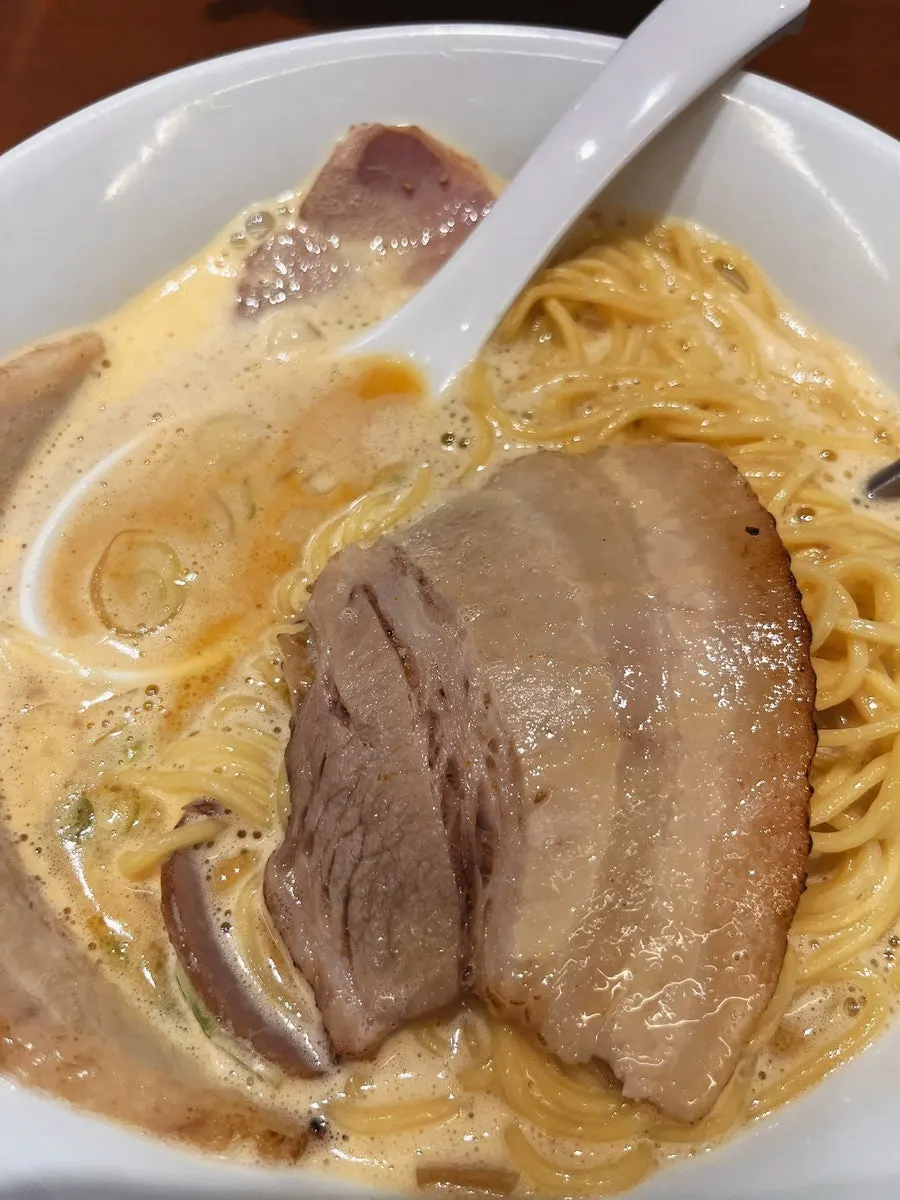 Pork belly chashu topping with a torched surface