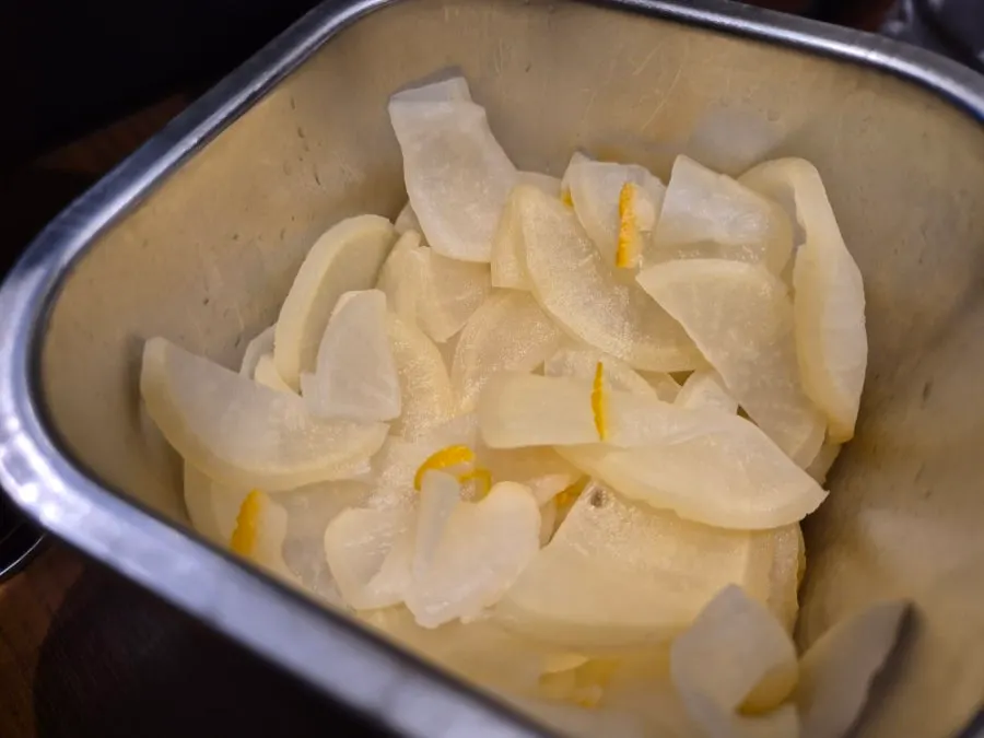 Yuzu radish pickle served alongside ramen