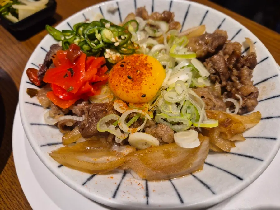 Gyudon topped with beef
