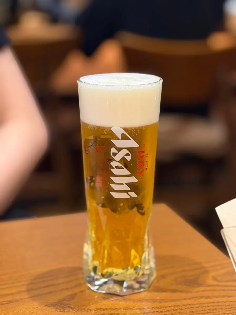 거품 올라온 멘츠루 아사히 생맥주