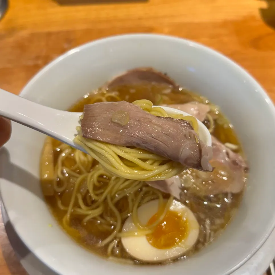 Shoyu ramen with a generous slice of chashu