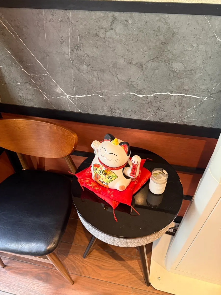 Small props placed on a table at Mentsuru