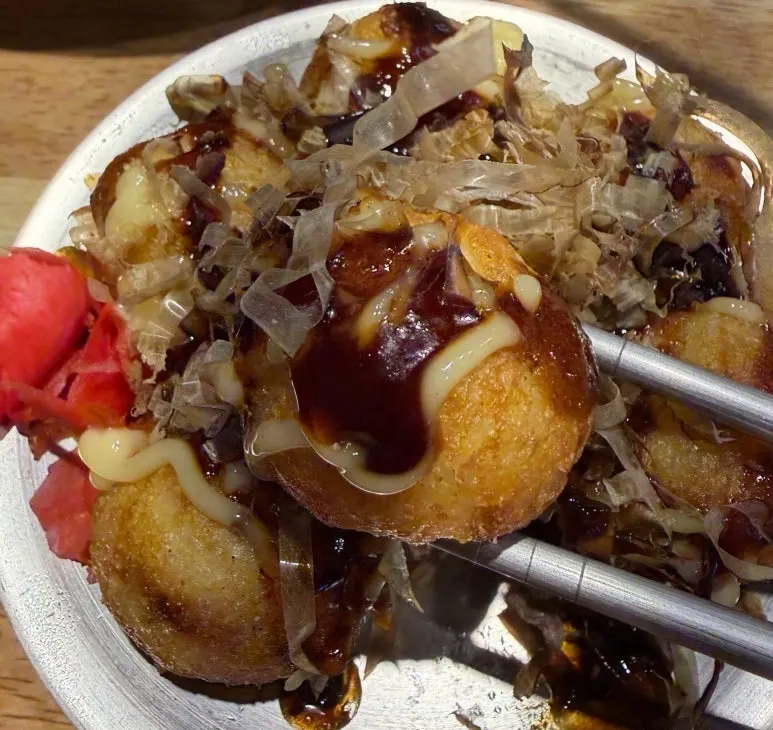 Close-up of takoyaki