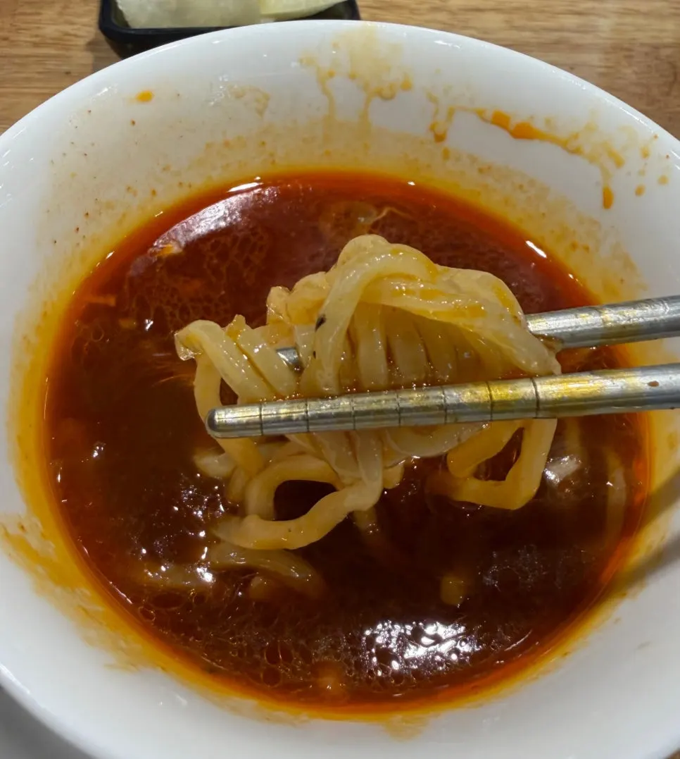 Tsukemen noodles topped with seaweed, green onion, and chashu