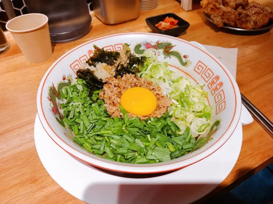 A finished bowl of cold tsukemen